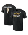 Fanatics Men's Jeremy Swayman Black Boston Bruins Authentic Pro Prime Name Number T-shirt In Black