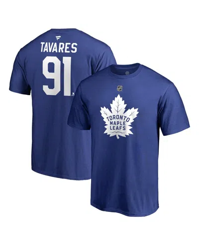 Fanatics Men's John Tavares Royal Toronto Maple Leafs Authentic Stack Name Number T-shirt In Blue