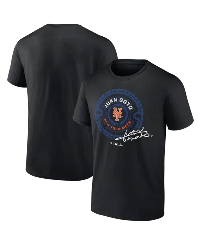 Fanatics Men's Juan Soto Black New York Mets Seal Logo T-shirt