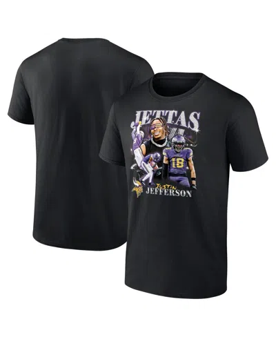 Fanatics Men's Justin Jefferson Black Minnesota Vikings Notorious Player Graphic T-shirt