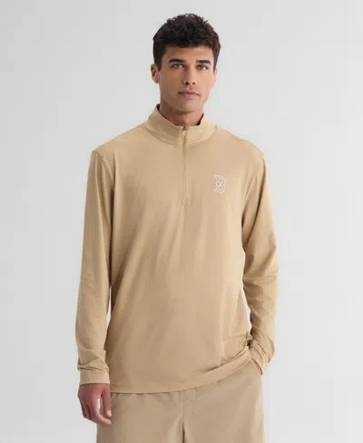Fanatics Men's Khaki Boston Red Sox Clutch Quarter-zip Pullover Sweatshirt