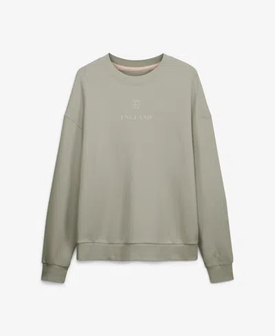 Fanatics Men's Khaki England National Team Oversized Muted Centre Sweatshirt In Gray