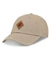 Fanatics Men's Khaki Vegas Golden Knights Elements Unstructured Patch Leather Strapback Hat In Khaki