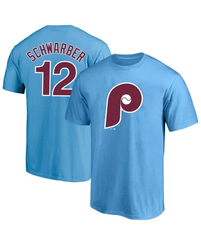 Fanatics Men's Kyle Schwarber Light Blue Philadelphia Phillies Big Tall Name Number T-shirt