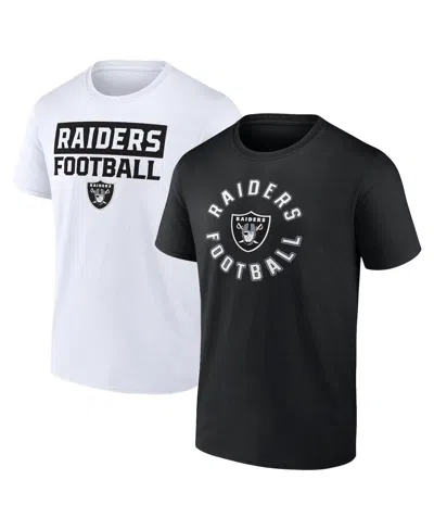 Fanatics Men's Las Vegas Raiders Serve Combo Pack T-shirt In Black,white