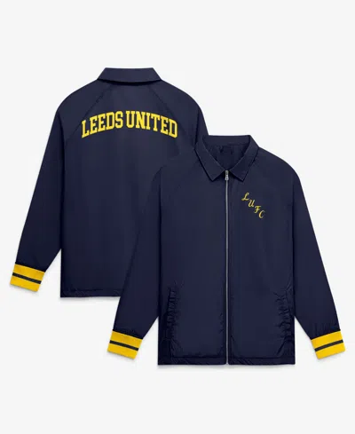 Fanatics Men's Leeds United Classics Coach Full-zip Lightweight Jacket In Navy