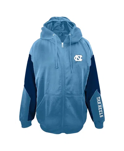Fanatics Men's Light Blue North Carolina Tar Heels Big Tall Sleeve Block Full-zip Hoodie In Light Blue,navy