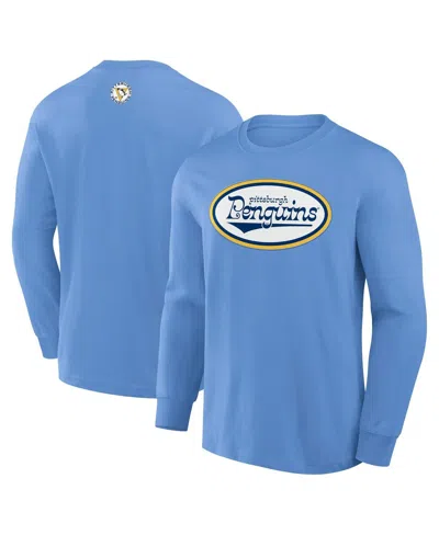 Fanatics Men's Light Blue Pittsburgh Penguins Vintage Rewind Long Sleeve T-shirt