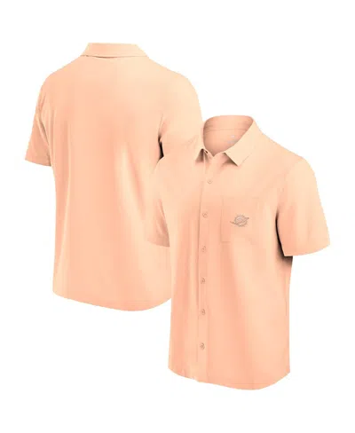 FANATICS MEN'S LIGHT PINK MIAMI DOLPHINS FRONT OFFICE BUTTON-UP SHIRT