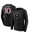 Fanatics Men's Lionel Messi Inter Miami Cf Authentic Stack Name Number Long Sleeve T-shirt In Black