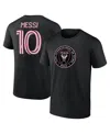 Fanatics Men's Lionel Messi Inter Miami Cf Authentic Stack Name Number T-shirt In Black