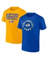 Fanatics Men's Los Angeles Rams Serve T-shirt Combo Pack In Royal,gold