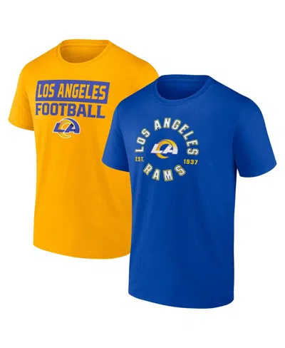 Fanatics Men's Los Angeles Rams Serve T-shirt Combo Pack In Royal,gold