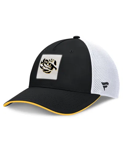 Fanatics Men's Lsu Tigers 5-panel Stretch Fit Baseball Cap In Black,white