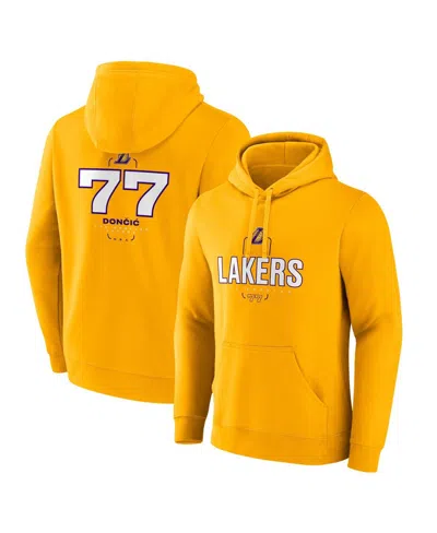 Fanatics Men's Luka Doncic Gold Los Angeles Lakers Icon Behind The Back Name Number Pullover Hoodie