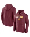 Fanatics Men's Maroon Minnesota Golden Gophers Iconic Fleece Down The Field Pullover Hoodie In Maroon