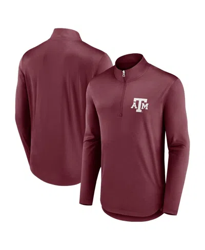 FANATICS MEN'S MAROON TEXAS A&M AGGIES QUARTERBACK MOCK NECK QUARTER-ZIP TOP
