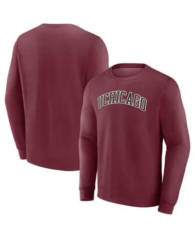 Fanatics Men's Maroon Uchicago Maroons Short Name Pullover Sweatshirt In Burgundy