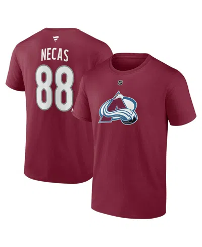 Fanatics Men's Martin Necas Burgundy Colorado Avalanche Authentic Stack Name Number T-shirt In Red