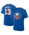 Fanatics Men's Mathew Barzal Royal New York Islanders Authentic Stack Name Number T-shirt In Blue