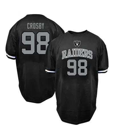 Fanatics Men's Maxx Crosby Black Las Vegas Raiders Big & Tall Mesh Name & Number T-shirt In Multi