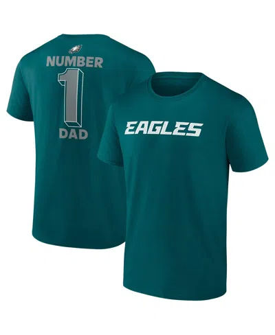 Fanatics Men's Midnight Green Philadelphia Eagles Big Tall Number One Dad T-shirt In Blue