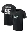Fanatics Men's Mikko Rantanen Black Dallas Stars Authentic Stack Name Number T-shirt In Black