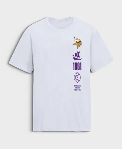 Fanatics Men's Minnesota Vikings Breaking Tackles Legacy Screen-printed Graphic Cotton T-shirt In White