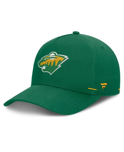Fanatics Men's Minnesota Wild Authentic Pro Rink Embroidered A-frame Baseball Cap In Green,gold