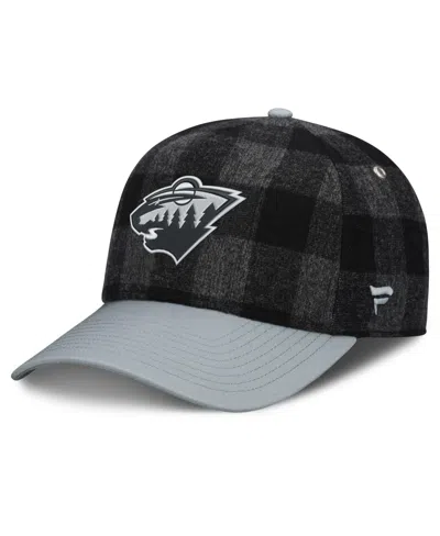 Fanatics Men's Minnesota Wild Plaid A-frame Cap In Black,gray