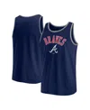 Fanatics Men's Navy Atlanta Braves Bet Tank Top In Navy,heather Gray