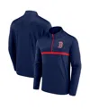 Fanatics Men's Navy Boston Red Sox Head-to-head Quarter-zip Top In Navy