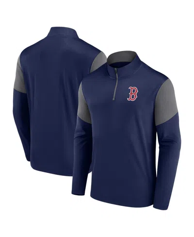 Fanatics Men's Navy Boston Red Sox Logo Quarter-zip Top