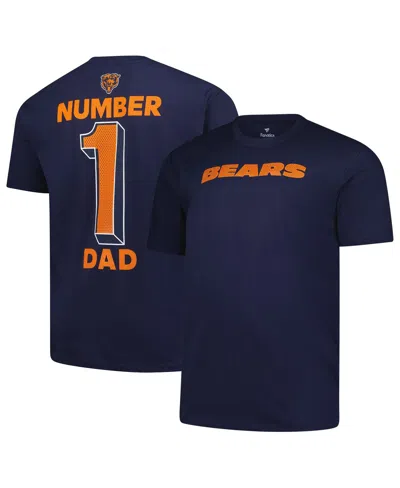 Fanatics Men's Navy Chicago Bears Big Tall Number One Dad T-shirt In Blue
