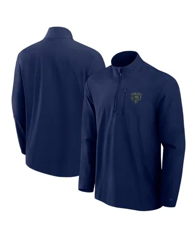 Fanatics Men's Navy Chicago Bears Front Office Woven Quarter-zip Jacket