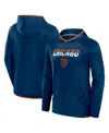 Fanatics Men's Navy Chicago Bears Transitional Defender Hoodie Long Sleeve T-shirt In Blue