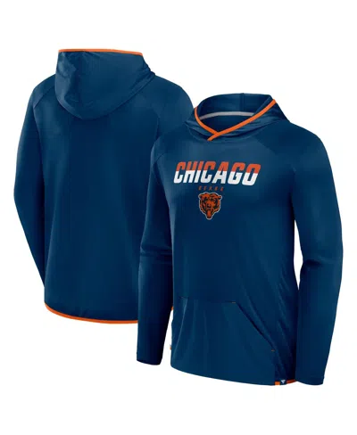 Fanatics Men's Navy Chicago Bears Transitional Defender Hoodie Long Sleeve T-shirt In Blue