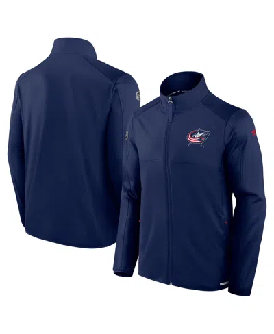 Fanatics Men's Navy Columbus Blue Jackets Authentic Pro Rink Fleece Full-zip Jacket