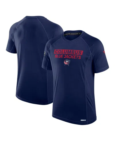 Fanatics Men's Navy Columbus Blue Jackets Authentic Pro Rink Tech T-shirt