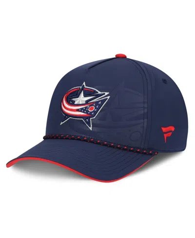 Fanatics Men's Navy Columbus Blue Jackets On Stage Podium A-frame Adjustable Hat