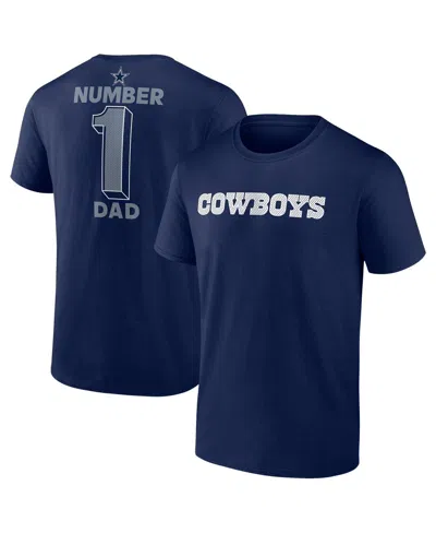 Fanatics Men's Navy Dallas Cowboys Big Tall Number One Dad T-shirt In Blue