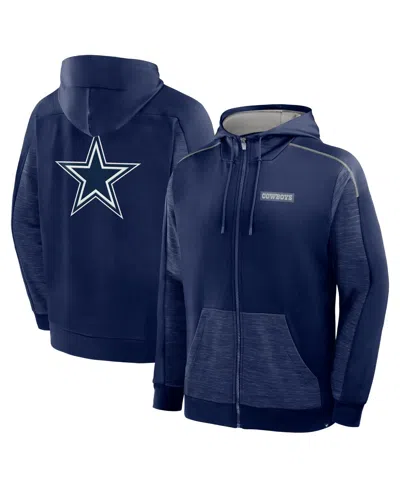 Fanatics Men's Navy Dallas Cowboys Checkdown Pass Full-zip Hoodie In Blue