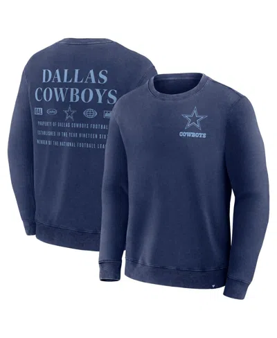 Fanatics Men's Navy Dallas Cowboys Deep Route Pullover Sweatshirt In Blue