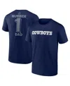 Fanatics Men's Navy Dallas Cowboys Number 1 Dad T-shirt