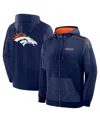 Fanatics Men's Navy Denver Broncos Checkdown Pass Full-zip Hoodie In Blue