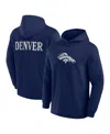 Fanatics Men's Navy Denver Broncos Elements Blaze Tri-blend Long Sleeve Hoodie T-shirt In Navy