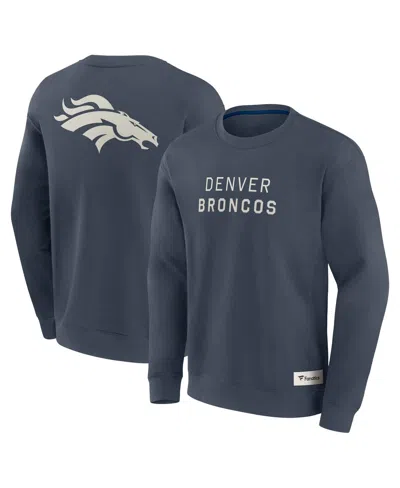 Fanatics Men's Navy Denver Broncos Elements Future Ground Lettering Pullover Sweatshirt In Gray