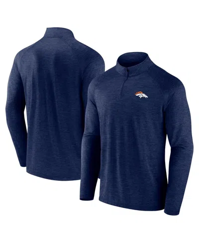 Fanatics Men's Navy Denver Broncos Head-to-head Raglan Quarter-zip Jacket In Blue