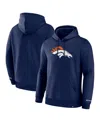 Fanatics Men's Navy Denver Broncos Primary Logo Fleece Pullover Hoodie In Navy
