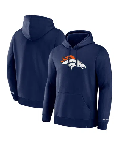Fanatics Men's Navy Denver Broncos Primary Logo Fleece Pullover Hoodie